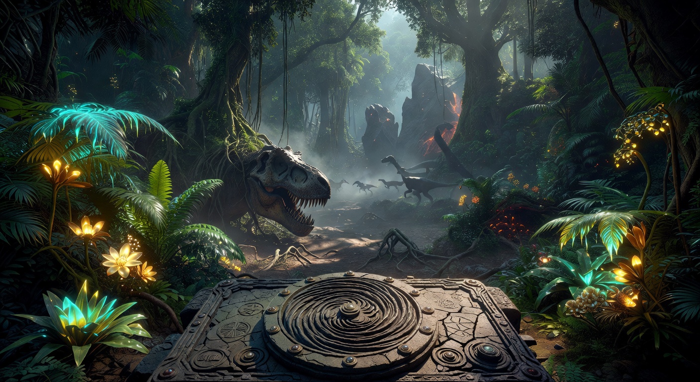 DinoLand Game Cover - Jungle Theme